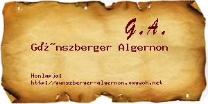 Günszberger Algernon névjegykártya